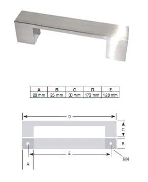 Greep RVS look 128 mm
