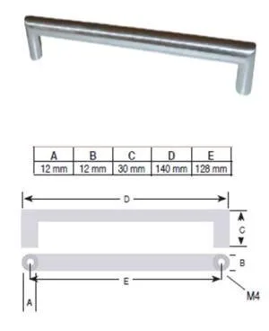 Greep RVS look 128 mm