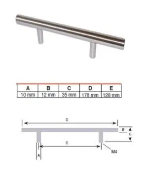 Greep RVS look 128 mm