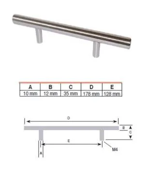 Greep RVS look 128 mm
