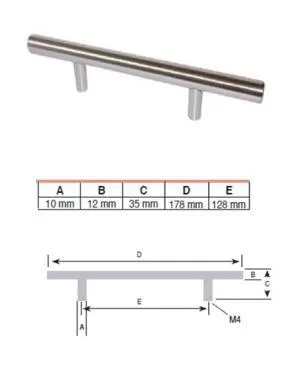 Greep RVS look 128 mm