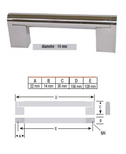 Greep RVS look 128 mm