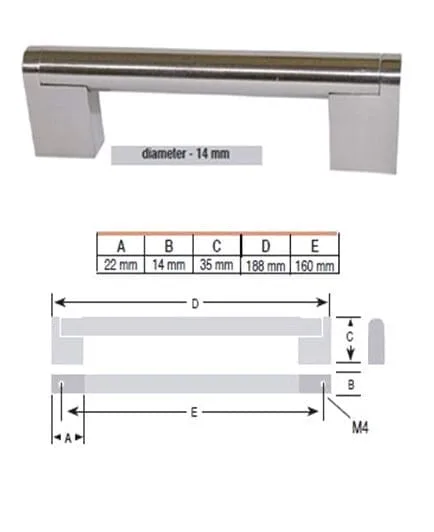 Greep RVS Look 160 mm