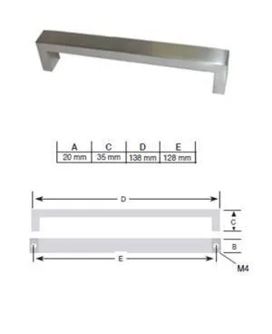 Greep RVS look 128 mm