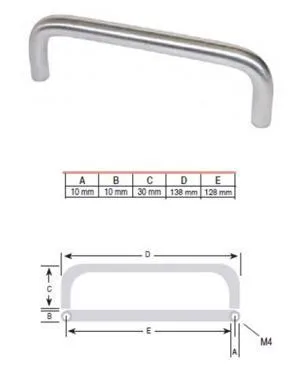 Greep RVS look 128 mm