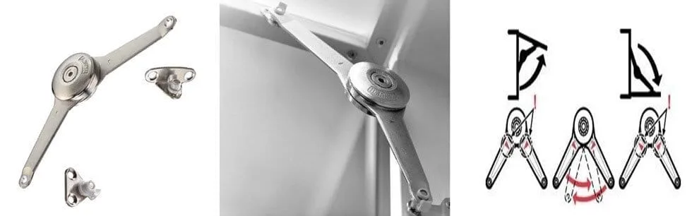 Klepscharnier voor klepdeuren enkel Huwil Duolift klepschaar