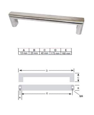 Greep RVS Look 160 mm