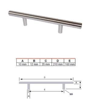 Greep RVS Look 160 mm