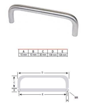 Greep RVS look 128 mm